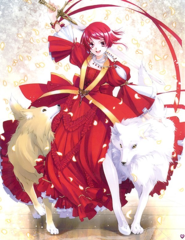 Manga et loups blanc et beige